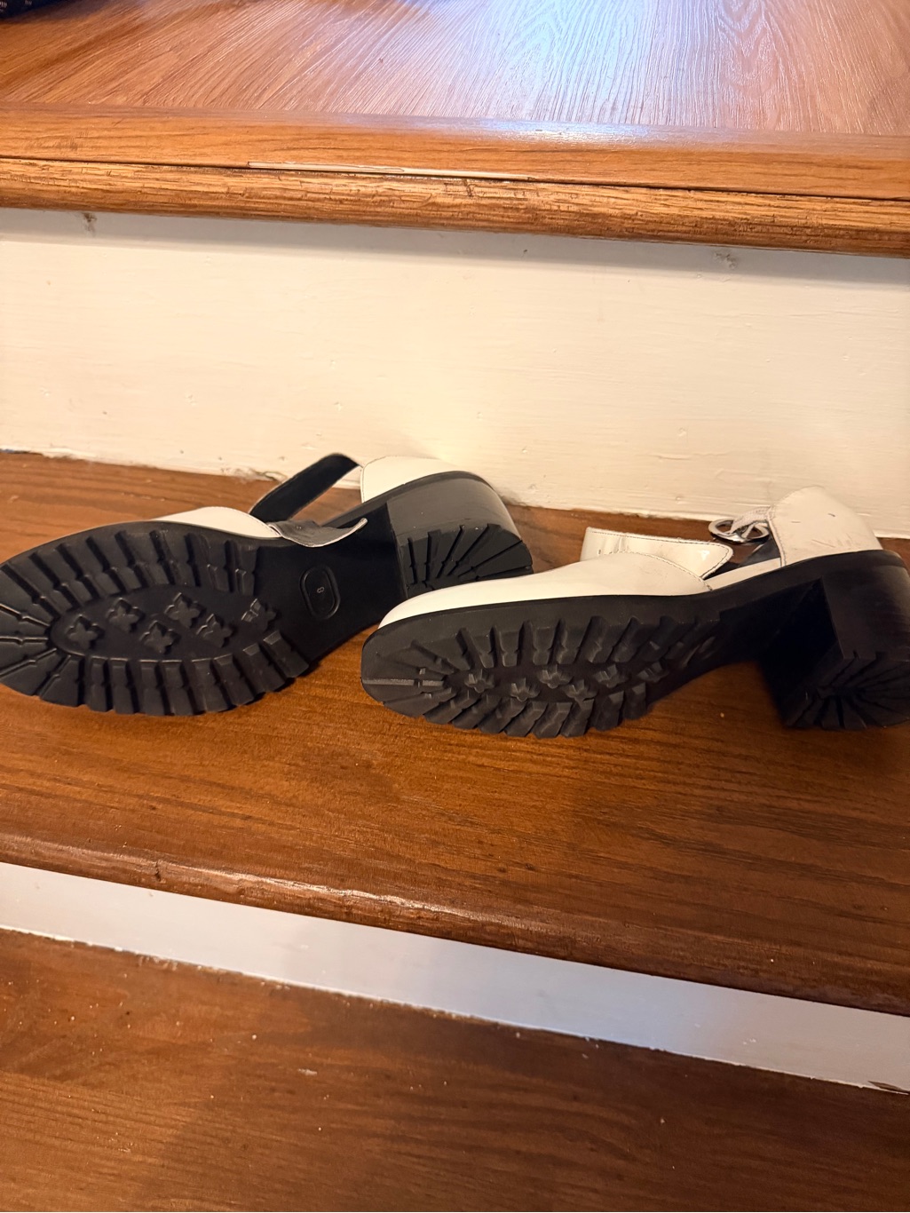 Seychelles White Lug Sole Block Heel Sandals